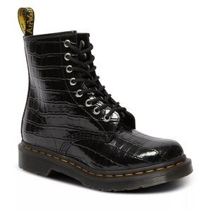 NEW w/ box Doc Martens 8 Eye Croc-Style Embossed Boots